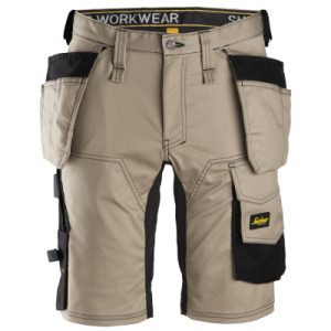 Snickers AllroundWork Stretch Shorts HP, kahki/schwarz