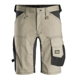 Snickers AllroundWork Stretch Shorts, Khaki/Schwarz