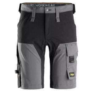 Snickers 4-Wege-Stretch-Shorts, Grau/Schwarz