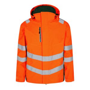 Safety Shelljacke, Orange/Blue ink