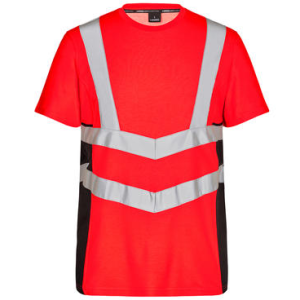 Safety T-shirt, Rot/Schwarz