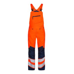 Safety Latzhose aus Strech, Orange/Blue Ink