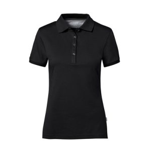 Damen Poloshirt Cotton-Tec, schwarz