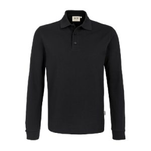 Longsleeve-Poloshirt Mikralinar, schwarz