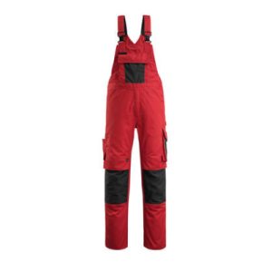 Ausburg UNIQUE Latzhose mit Knietaschen, Rot/Schwarz