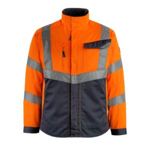 Oxford Arbeitsjacke, hi-vis Orange/Schwarzblau