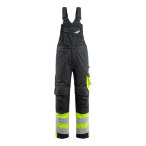 Latzhose SAFE SUPREME, Schwarz/hi-vis Gelb