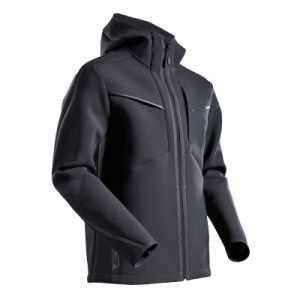 Softshell Jacke mit Kapuze CUSTOMIZED, Schwarz