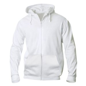 CLIQUE Basic Hoody Full Zip, Weiss