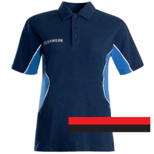 Poloshirt Feuerwehr, schwarz /rot
