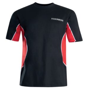 T-Shirt Feuerwehr, schwarz /rot