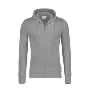 Kapuzen-Sweatjacke Premium, grau meliert